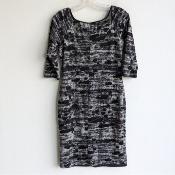 Frank Lyman rocker grunge distressed 3/4 sleeve sheath dress - Picture 4 of 5